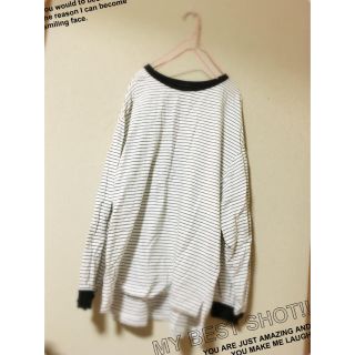 ダブルクローゼット(w closet)のw closet▼着画(有)クルーネックボーダービッグプルオーバー(カットソー(長袖/七分))