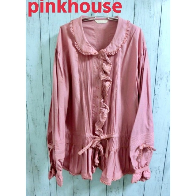 PINK HOUSE - 美品！PINKHOUSE ピンクハウス 長袖ブラウス ワンピ pinkhouseの通販 by 衣屋 's 古着