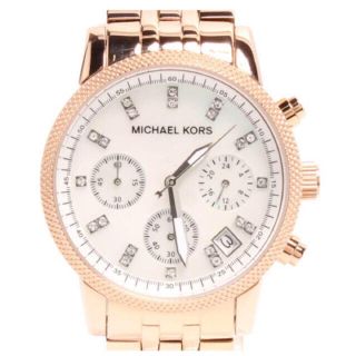 マイケルコース(Michael Kors) 白 腕時計(レディース)(ピンク/桃色系