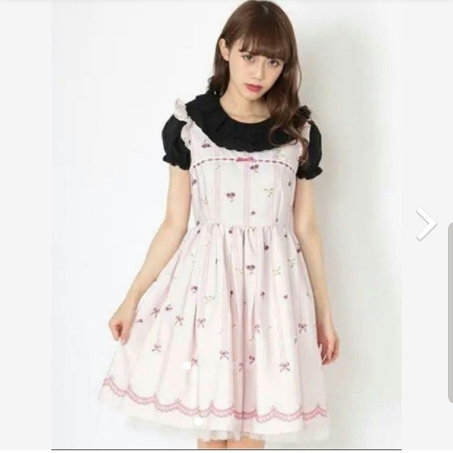 アンクルージュ♡リボンバイオレット肩フリルジャンパースカート | フリマアプリ ラクマ