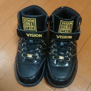 ヴィジョン ストリート ウェア(VISION STREET WEAR)のVISION ハイカットスニーカー ブラック 23センチ(スニーカー)