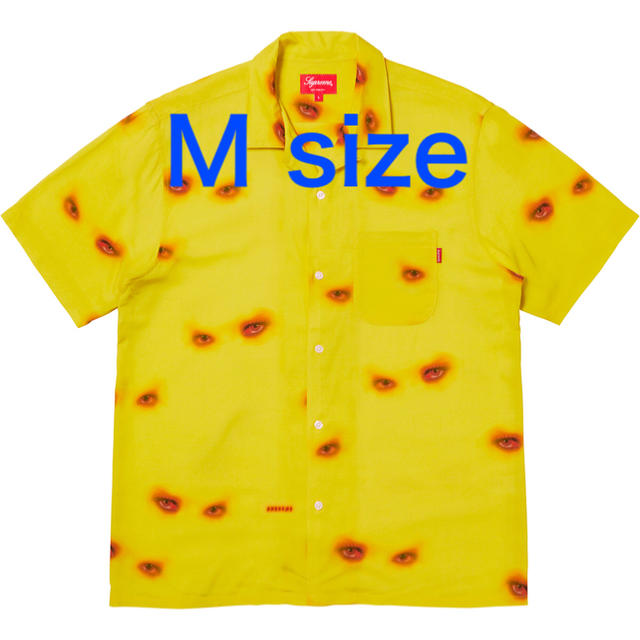 M 黄色 supreme eyes rayon s/s shirt 19fw