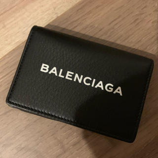 バレンシアガ(Balenciaga)のバレンシアガBALENCIAGAカードケースロゴ黒美中古(名刺入れ/定期入れ)