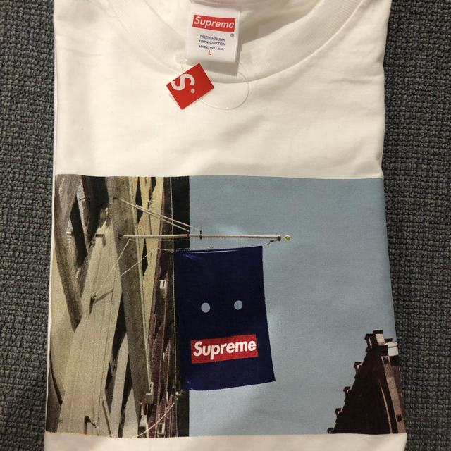 supreme banner tee 白 L