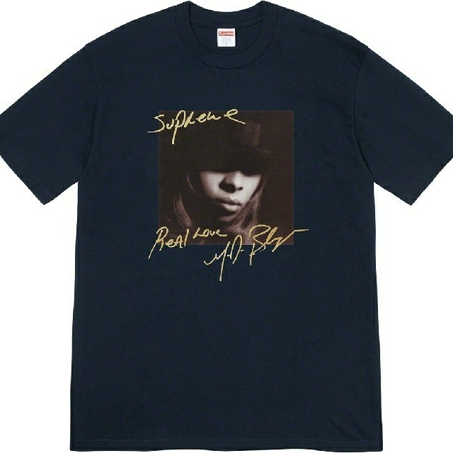supreme mary j blige tee navy size l 2