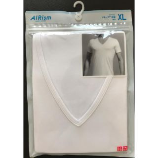 ユニクロ(UNIQLO)のエアリズム VネックT 半袖 サイズXL white(Tシャツ/カットソー(半袖/袖なし))