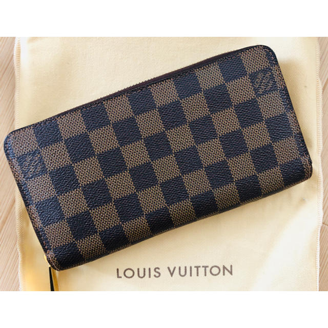 定期入れの LOUIS VUITTON 長財布 ダミエ VUITTON LOUIS ルイ