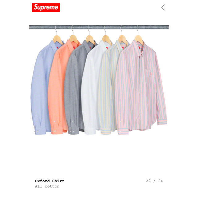 2019春夏 supreme Oxford shirt サックスブルー L