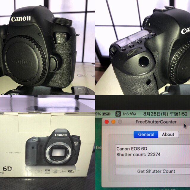 canon 6Dシャッター回数 22374回