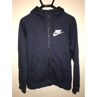 ナイキ(NIKE)の美品 NIKE ナイキ スポーツウェア パーカー ネイビー L フレンチテリー(パーカー)