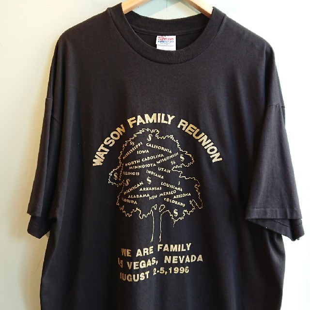 Hanes(ヘインズ)の☆US古着ビッグサイズ！XXL/Hanes/ゴールドプリント/Tシャツ メンズのトップス(Tシャツ/カットソー(半袖/袖なし))の商品写真