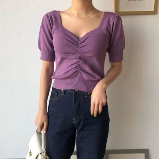 スナイデル(SNIDEL)の【予約販売】パフスリーブギャザーニット♥4color(ニット/セーター)