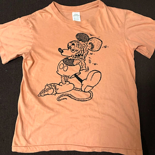No.43 送料無料 RAT FINK×ミッキー 半袖Tシャツ オレンジ(Tシャツ(半袖/袖なし))