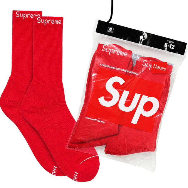 Supreme®/Hanes® Crew Socks (4 Pack)