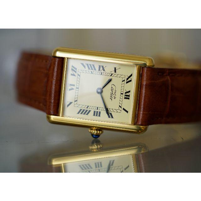 美品 カルティエ マスト タンク アイボリー 手巻き LM Cartier 美品 カルティエ マスト タンク アイボリー 手巻き LM Cartier