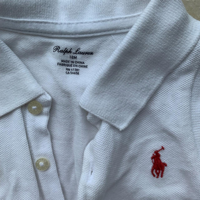 POLO RALPH LAUREN(ポロラルフローレン)のラルフローレン ワンピース 白　お出かけ　ボーダー キッズ/ベビー/マタニティのベビー服(~85cm)(ワンピース)の商品写真