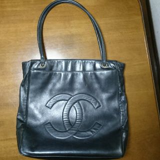 シャネル(CHANEL)の正規品 激安!!CHANEL 本革 トートバッグ 黒(ショルダーバッグ)