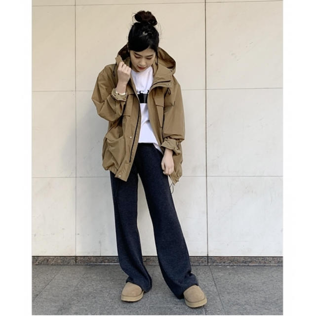APSTUDIO Wool Rib パンツ グレー - カジュアルパンツ
