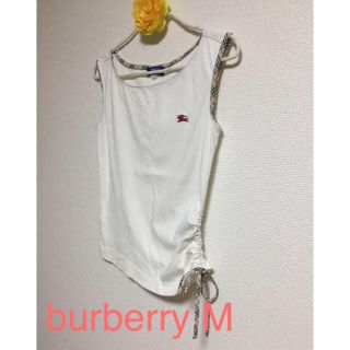 バーバリーブルーレーベル(BURBERRY BLUE LABEL)のBurberry ノースリーブ トップス 白(カットソー(半袖/袖なし))