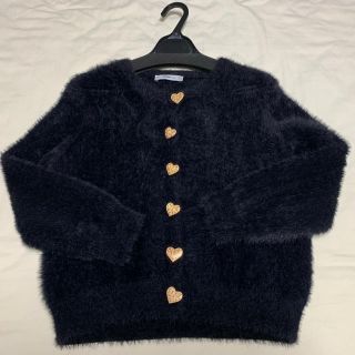 ザラ(ZARA)のZARA【美品】ハートボタン付きニットカーディガン(カーディガン)