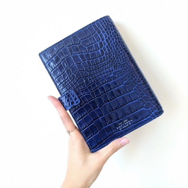 Mintさま【新品】Smythson マラ システム手帳/手帳カバー コバルト