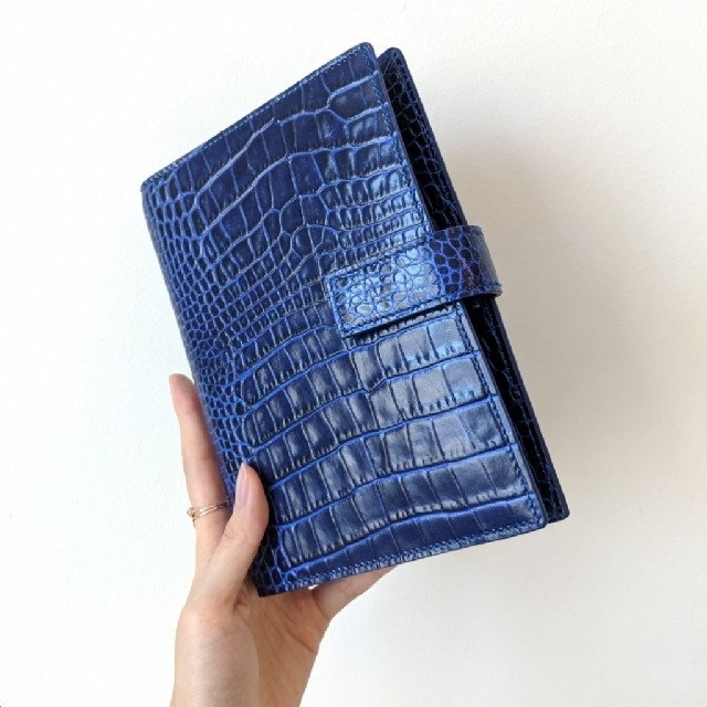 Mintさま【新品】Smythson マラ システム手帳/手帳カバー コバルト