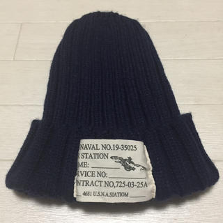 ユーエスネーバル(U.S NAVAL)の【U.S NAVAL】フリーサイズ ニット帽 紺(ニット帽/ビーニー)