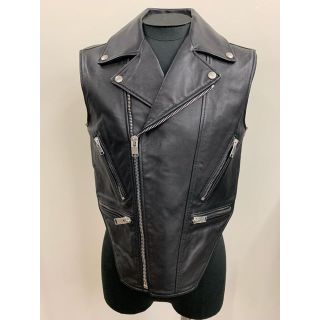 サンローラン(Saint Laurent)のSAINT LAURENT paris サンローラン レザー ライダース ベスト(ライダースジャケット)