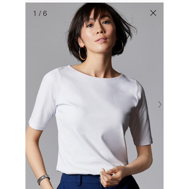 ドゥクラッセＴシャツ・ボートネック5分袖/60cm丈 レディースのトップス(Tシャツ(半袖/袖なし))の商品写真