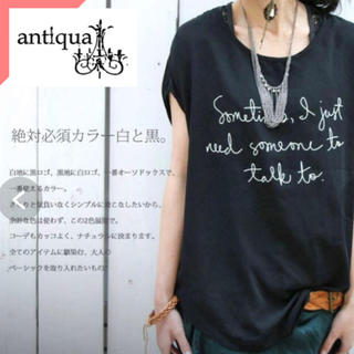 アンティカ(antiqua)の【antique】ロゴ入りドルマントップス(Tシャツ(半袖/袖なし))