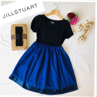 ジルスチュアート(JILLSTUART)のジルスチュアート ❤︎ ドッキングワンピース 半袖ニット 秋冬 ひざ丈 シルク(ひざ丈ワンピース)