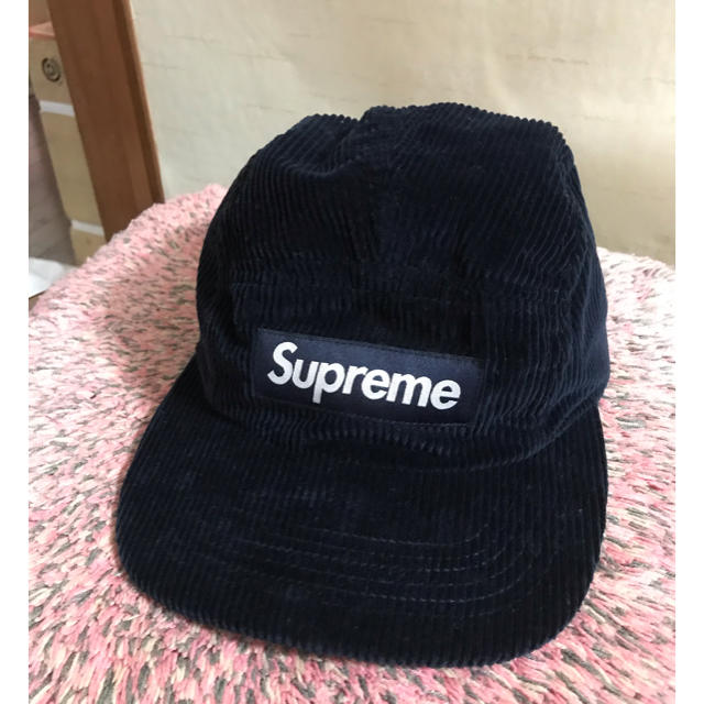 専用 supreme コーデュロイ キャップ ネイビー