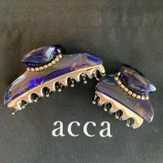 アッカ(acca)の[新品]acca ネイビーゴールドマーブル クリップ中小セット(バレッタ/ヘアクリップ)