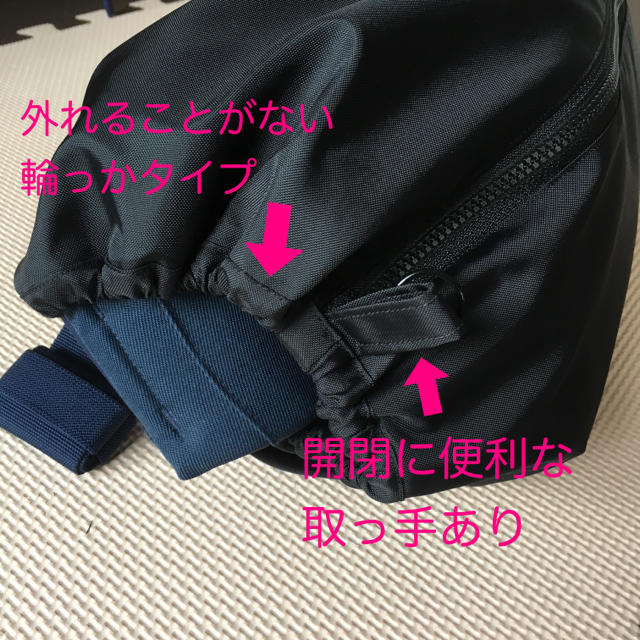 黒シンプル ナイロン製 ファスナータイプ     抱っこ紐収納カバー ハンドメイドのキッズ/ベビー(外出用品)の商品写真
