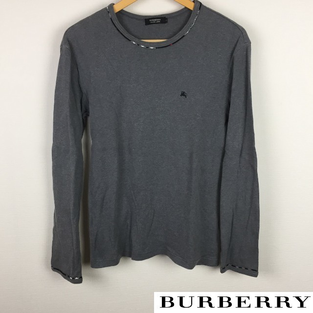 BURBERRY BLACK LABEL(バーバリーブラックレーベル)の美品 BURBERRY BLACK LABEL 長袖Tシャツ グレー サイズ2 メンズのトップス(Tシャツ/カットソー(七分/長袖))の商品写真