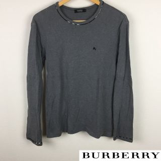 バーバリーブラックレーベル(BURBERRY BLACK LABEL)の美品 BURBERRY BLACK LABEL 長袖Tシャツ グレー サイズ2(Tシャツ/カットソー(七分/長袖))