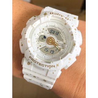 ベビージー(Baby-G)のbaby-G/BA-110/ホワイト/星/スター/ゴールド/白/デジアナ/展示品(腕時計)