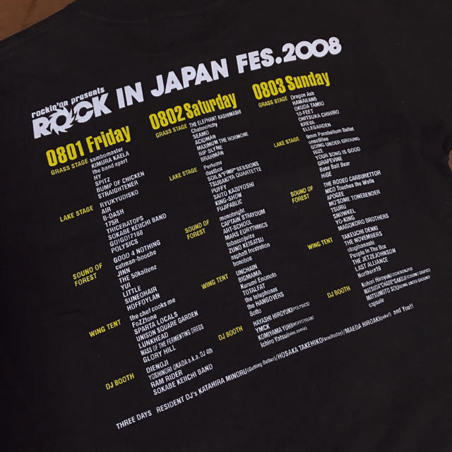 ROCK IN JAPAN FES. 2008 Tシャツ エンタメ/ホビーのタレントグッズ(ミュージシャン)の商品写真