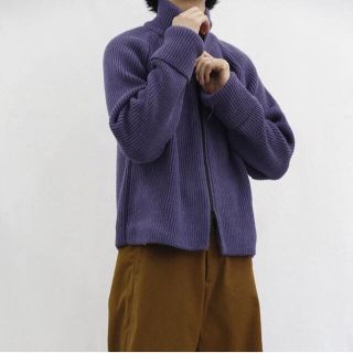 サンシー(SUNSEA)のURU -BABY ALPACA ZIP UP KNIT- L.GRAPE(ニット/セーター)