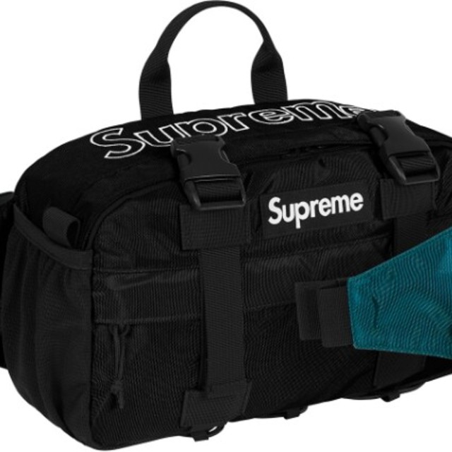 新品Supreme19FW week1 Waist Bag 黒 ウエストバック