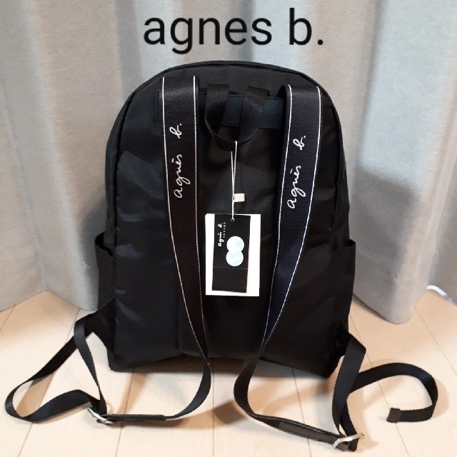 agnès b.　アニエスベー　リュック　BLACK　ナイロン✖牛革