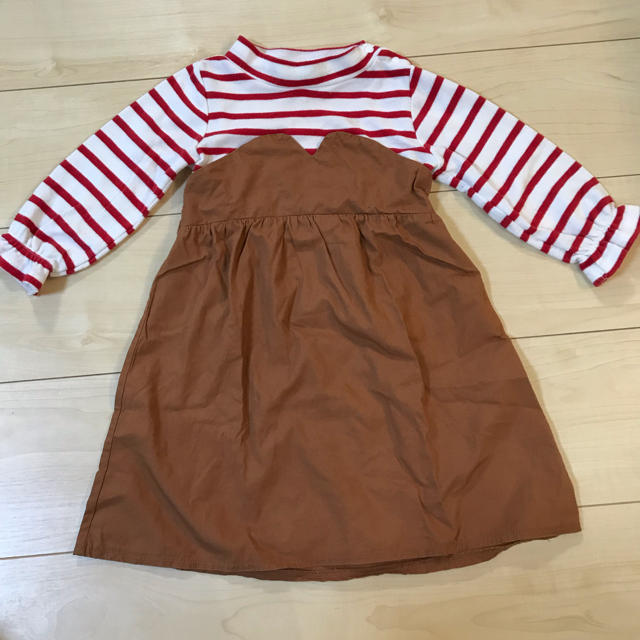 futafuta(フタフタ)のfutafuta 重ね着風ワンピース 90 キッズ/ベビー/マタニティのキッズ服女の子用(90cm~)(ワンピース)の商品写真