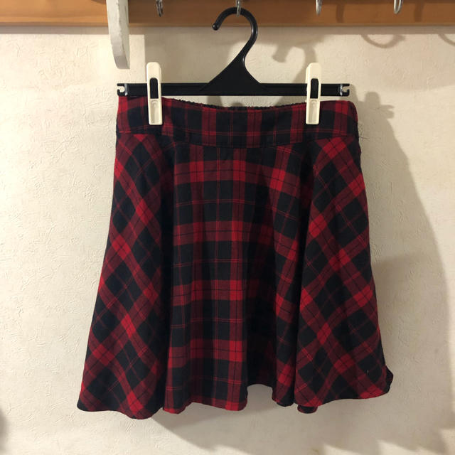 赤チェックスカート レディース キッズ レディースのスカート(ミニスカート)の商品写真