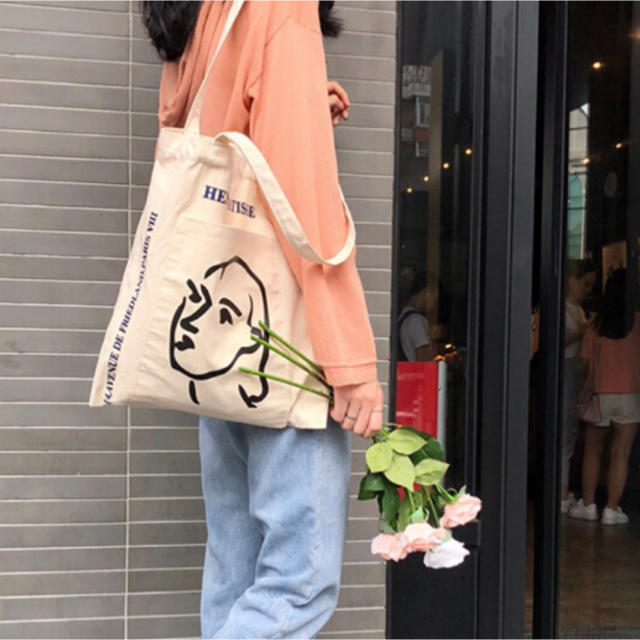 tote bag  トートバッグ 顔柄 レディースのバッグ(トートバッグ)の商品写真