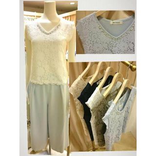 ミッシュマッシュ(MISCH MASCH)の定価7,452円♡ミッシュマッシュ♡前身レースVネックプルオーバー♡アイスブルー(シャツ/ブラウス(半袖/袖なし))