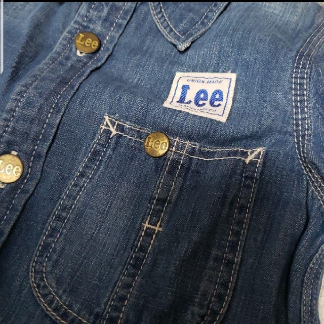 Lee(リー)のLee  kids デニムワンピース デニムシャツ 美品 130 キッズ/ベビー/マタニティのキッズ服女の子用(90cm~)(ワンピース)の商品写真