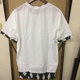 【新品】MSGM 切替デザイン シャツ生地ビッグTシャツ 46サイズ