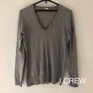 ジェイクルー(J.Crew)のJ.CREW コットン100% Vネックニット XS グレー(ニット/セーター)