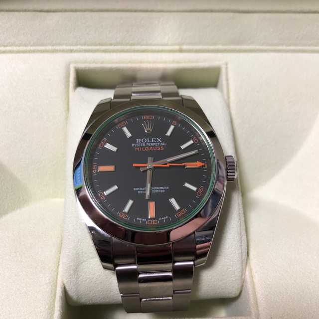 公式小売店 ROLEX ミルガウス 116400GV グリーンサファイヤ メンズ faa