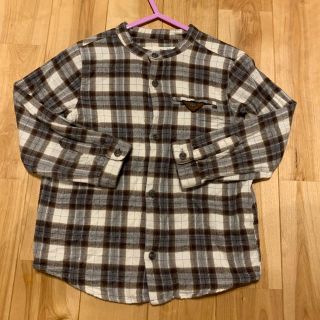 ザラキッズ(ZARA KIDS)のZARA Baby ノーカラーチェックシャツ(Tシャツ/カットソー)